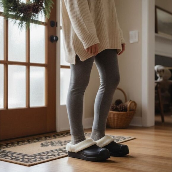 Hunter 8 Women Play Insulated Sherpa Clogs Waterproof Rubber Slip-on Winter Shoe - Picture 12 of 16